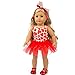 Livoty Doll Clothes Outfits Set Beautiful Yarn Dancing Dress for 18 Inch American Toy Girl Doll Accessory Girl's Toy (Red)