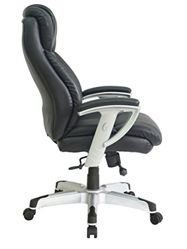 Office-Factor-New-Big-and-Tall-Black-Executive-Office-Chair-Bonded-Leather-Extra-Padded-Rated-to-400-Pounds-Five-Year-Limited-Warranty-Adjustable-Arms-in-and-Out-and-up-and-Down-Reinforced-Base