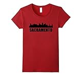 Women's Skyline Of Sacramento CA T-Shirt XL Cranberry