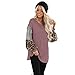 Mlide Womens Long Seelve Round Blouse S-XXL Plus Size Leopard Lantern Sleeve Casual Loose T-Shirts Sweatshirt,Wine,Mthumb 4