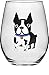 Circleware Boston Terrier Puppy Stemless Wine, Set of 2, Beverage Drinking Glassware for Water, Juice, Beer, Whiskey Glass and Best Selling Home & Kitchen Dining Gifts, 18.9 oz, Blue-Dog