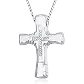 CupidGift Cross Necklace for Women Bubble Necklace 14K 18K Gold/White Gold Plated Dainty Cross Necklaces Everyday Jewelry Baptism Faith Anniversary Christmas Birthday Gifts for Wife Mom