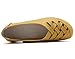 KEESKY Womens Ladies Leather Casual Cut Out Loafers Flat Slip-on Shoes Yellow Size 9.5