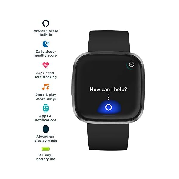 Fitbit Versa 2 Health & Fitness Smartwatch with Voice Control, Sleep Score & Music