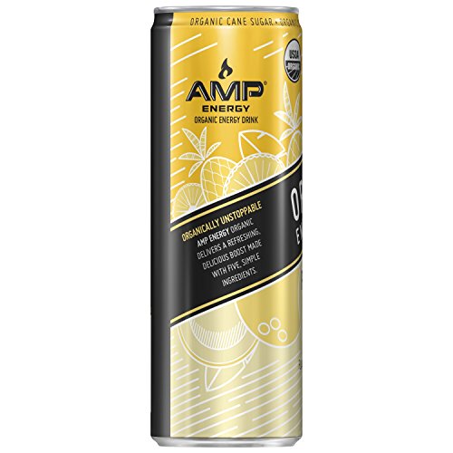 AMP Energy, Organic Energy Drink, Pineapple Coconut, 12 oz Cans (12