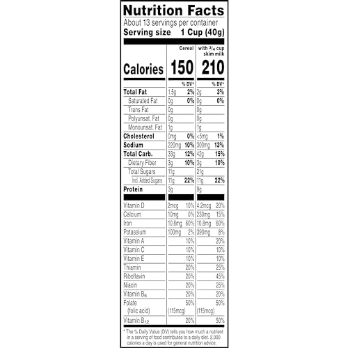 SPECIAL K BREAKFAST CEREAL, 11 VITAMINS AND MINERALS, MADE WITH REAL ALMONDS, FAMILY SIZE, VANILLA AND ALMOND, 18.8OZ BOX (1 BOX)