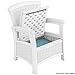 Suncast Elements Club Chair with Storage - Lightweight, Resin, All-Weather Chair - Built-in Storage for up to 11 lbs. - White