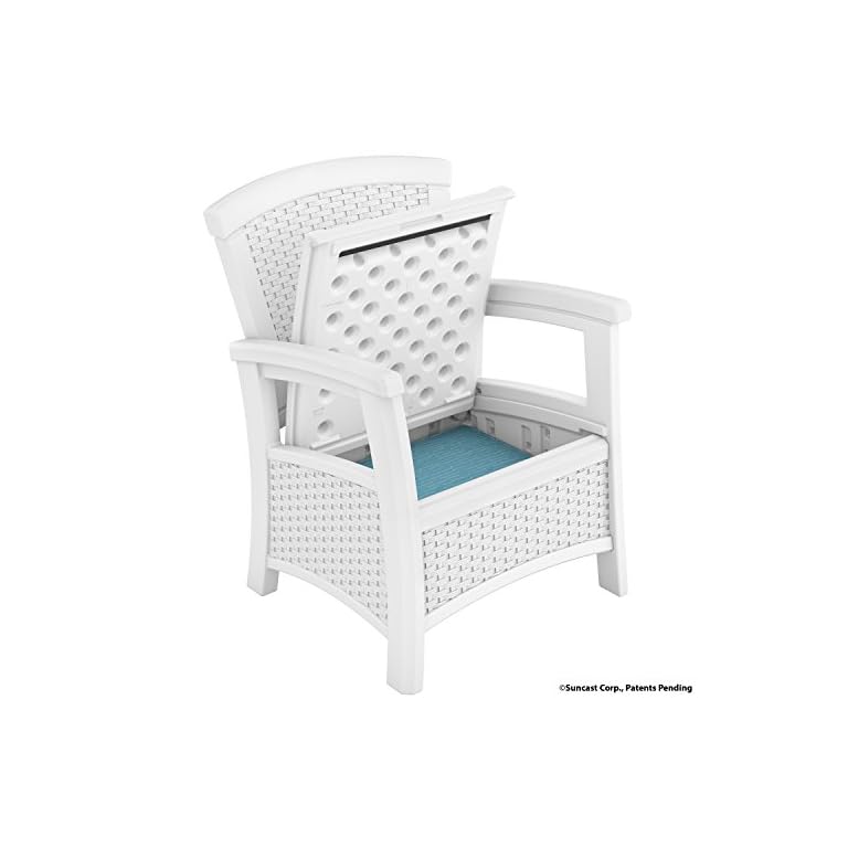 Suncast Elements Club Chair with Storage Lightweight, Resin, All