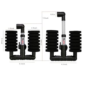 Huijukon, pompa ad aria per acquario con filtri a spugna, dimensioni del serbatoio fino a 133 litri Huijukon Huijukon, pompa ad aria per acquario con filtri a spugna, dimensioni del serbatoio fino a 133 litri
