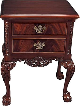 Amazon Com Eurolux Home Nightstand Chippendale Solid Mahogany Ball And Claw Cabriole Legs 2 Drawers Furniture Decor