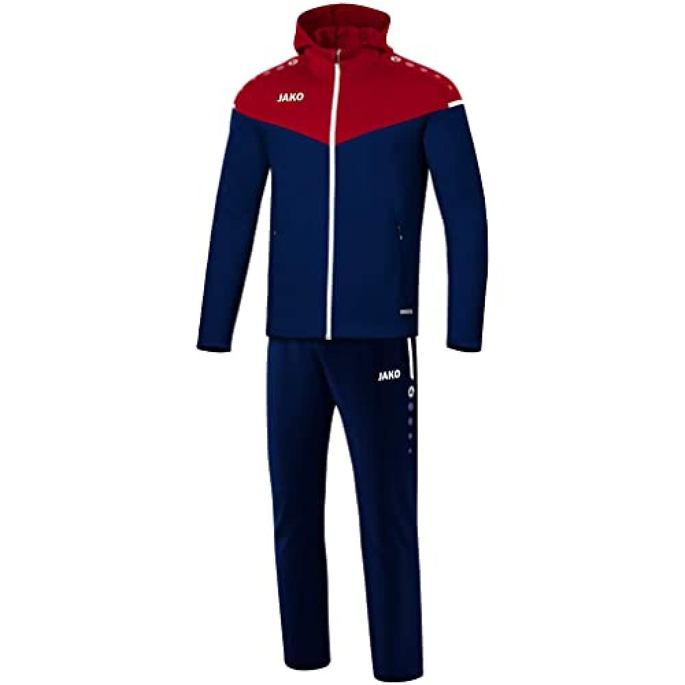 JAKO Men's Champ 2.0 Hooded Presentation Suit, Navy/Chili Red, XXL — image 1
