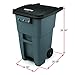 Rubbermaid Commercial Products BRUTE Rollout Step On Trash/Garbage Can, 50-gallon, Blue (1971958)