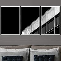 3 Piece Framed Canvas Wall Art Abstract Cool Line Canvas Prints Home Artwork Decoration for Living Room,Bedroom - 16