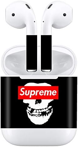 Vinyl Skin Decal for Airpods Bluetooth Earphone Case Protective Cool Sticker Wrap Cover Skins (SUP-Skull)