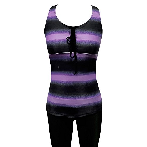 ASERTY Women's Swim Top Two Pieces Plus Size Gradient Tankini Bikini Swimwear Swimsuit Bathing Suit