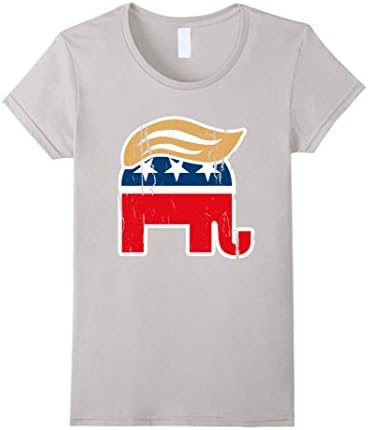 Women's ORIGINAL AUTHENTIC Donald Trump Elephant T-shirt Shirt Medium Silver