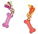 SPOT Ethical Pets Lil Rubber Bone with Rope Puppy and Small Dog Toy