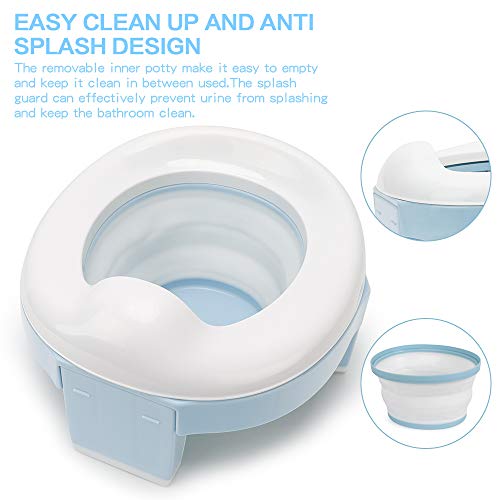 Travel Potty Seat for Toddler, TYRY.HU Portable Potty Training Toilet Potty Chairs for Child Boys and Girls, Non-Slip with Splash Guard, Easy to Empty and Clean - Thumbnail 3