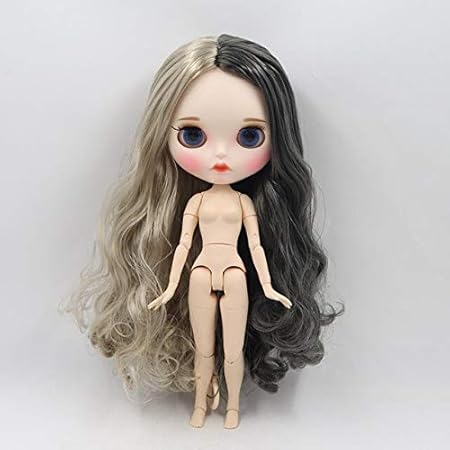 Amazon アリスの人形屋氷幸運日工場ブライス人形番号bl00 9016 ヌード白スキンとグレーの混合髪とマット面共同体 Nude 人形 ドール おもちゃ