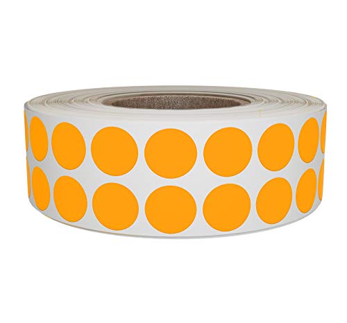 Royal Green Roll Sticker Labels for Inventory 17mm (1.7 cm) Neon Orange 1220 Pack