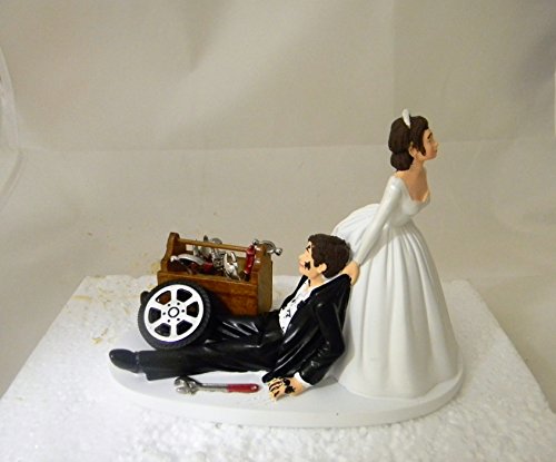 Click Here to See More Images Wedding Reception Party Shop Garage Mechanic tool grease Cake Topper