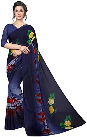 Navabi Export Women's Georgette Saree with Blouse Piece