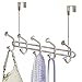 mDesign Decorative Over Door 10 Hook Metal Storage Organizer Rack for Coats, Hoodies, Hats, Scarves, Purses, Leashes, Bath Towels, Robes, Men and Womens Clothing - Brushed