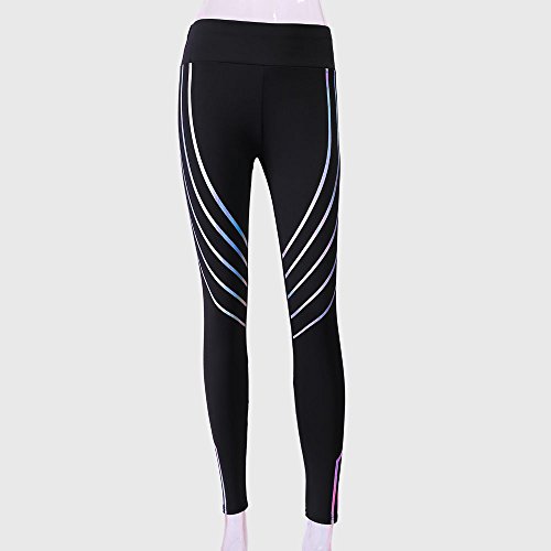 Clearance! Auwer Yoga Pants, Women's High Waist Yoga Pants Tummy Control Workout Running Stretch Yoga Leggings (L, Black)