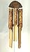 Beachcombers Burnt Flower Bamboo Wind Chime Coconut Top and Burnt Tropical Flower Design Bamboo Pieces Coastal Decor Decoration Brown