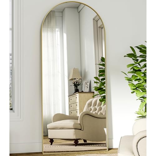 BEAUTYPEAK Großer Bogen Ganzkörperspiegel 180x67 cm, Gewölbter Standspiegel