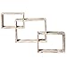 MyGift Wall Mounted Torched Wood Interlocking Floating Shelves, Shadow Box Display Wall Shelf, Set of 3