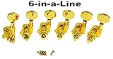 Gold Electric Guitar Tuners/Machine Heads - 6pc. In-line Right for Standard Telecaster(tm) Configuration