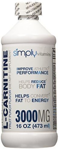 Simply Vitamins Liquid L-Carnitine 3000mg 16 oz - Amino Acid that Helps Burn Fat and Fight Free Radicals - Great Anti-Oxidant - Improve Overall Health and Well-Being by Simply Vitamins