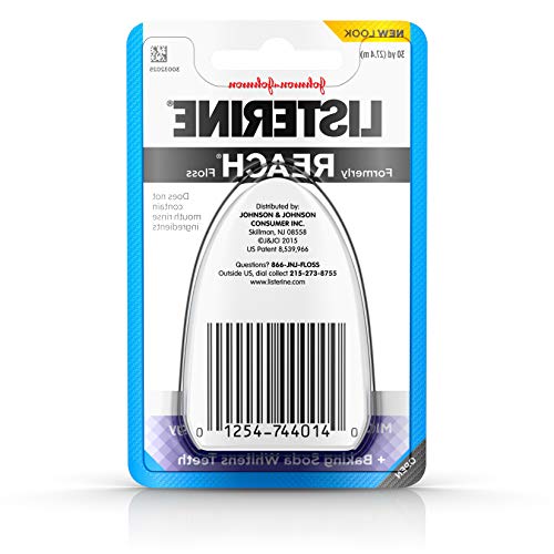 Listerine Healthy White, Interdental Floss with Baking Soda, Oral Care