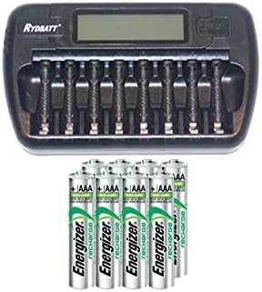 8 Bay AA/AAA LCD Battery Charger + 8 AAA 800 mAh Energizer Rechargeable Batteries