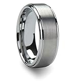 8mm Flat Brushed Matte Wedding Bands Tungsten Carbide Ring Comfort Fit