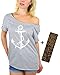 Awkwardstyles Women's Anchor White Off Shoulder Tops T-Shirt + Bookmark