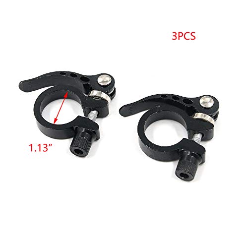 Tulead Seat Post Clamp 28.6mm Bike Seat Clamp Fixed Gear Bicycle Seat Clips Quick Release for 1-Inch Seat Tube Pack of 3