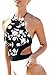PEGGYNCO Womens Backless Floral Print One-piece Swimwear