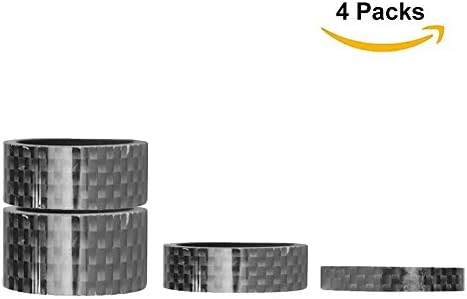 BMX Headset Spacers Carbon Fiber Headset Spacers Mountain Bike Stem Spacers for Most Bicycle, Road Bike, MTB, BMX, Fixie Gear, Cycling. (5/10/15/20mm, 4 Size, 4Pcs)