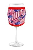 Joe Jacket Wine Glass Insulator, Neoprene Sleeve Drink Holder - American Pride (many colors avail.)