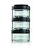 BlenderBottle GoStak Twist n' Lock Storage Jars, 60cc 3-Pak, Black
