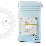 Cosy House Collection Pillowcases King Size - Baby Blue Luxury Pillow Case Set of 2 - Premium Super Soft Hotel Quality Pillow Protector Cover - Cool & Wrinkle Free - Hypoallergenic