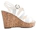 Olivia K Women's Open Toe Strappy Mid Wedge Heel Wood Decoration Buckle Shoes Sandals