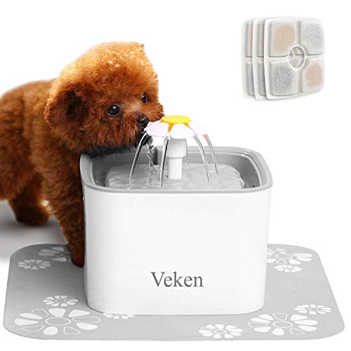 Veken Pet Fountain, 84oz/2.5L Automatic Cat Water Fountain Dog Water