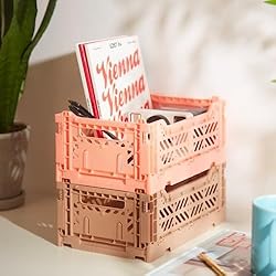 Aykasa Collapsible Storage Bins, Plastic Crate for