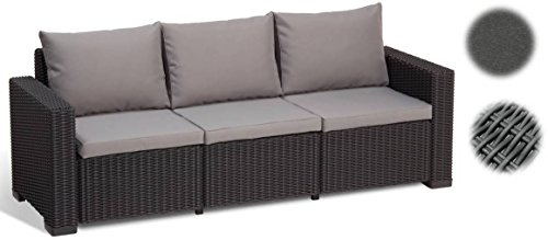 Allibert Lounge Sofa, Balkon, Lounge California Sofa, graphit/panama cool grau, 199 x 68 x 72 cm, 233053,Graphit/ Panama Cool Grey