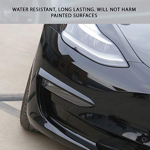 CoolKo Fog Light Eyebrow Cover Trim Frame Exterior Decoration Compatible with Model 3 - Black Piano Pattern [ 1 Pair - Black ] - Thumbnail 4