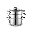 Cook N Home 4 Quart/8-Inch Double Boiler and Steamer Set, Stainless Steel