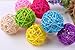kydely 10pcs Handmade Wicker Rattan Balls, Garden, Wedding, Party Decorative Crafts, Vase Fillers, Rabbits, Parrot, Bird Toys (5CM, 17# Yellow)